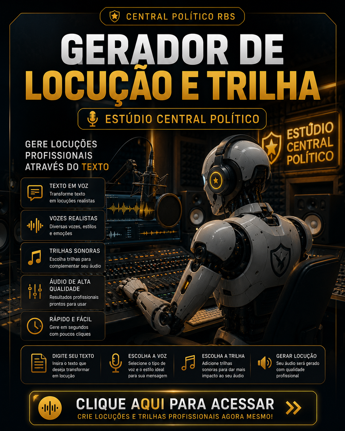 CARD GERADOR DE LOOCUÇÃO E TRILHAS